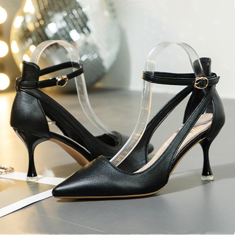 Модные женские туфли-лодочки, офисная обувь, женские сандалии с острым носком, однотонная женская обувь для вечеринок на тонком каблуке 7,5 см, женские рабочие туфли на высоком каблуке