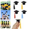 20Pcs Felt Mini Graduation Bachelor Hat with Tassels Celebrations Graduation Wine Bottle Topper Graduation Party Supplies