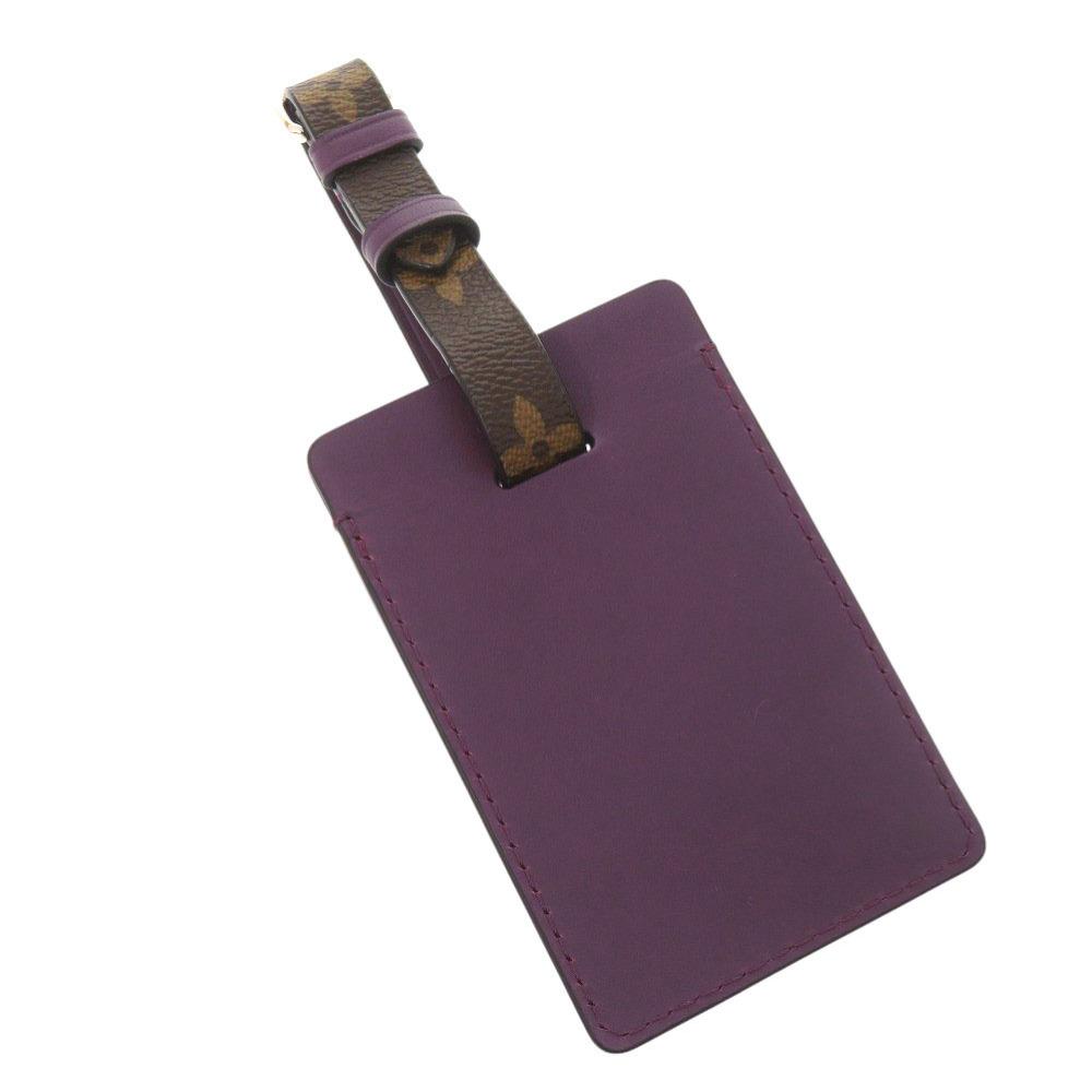 Б/У ОРИГИНАЛЬНЫЙ LOUIS VUITTON Бирка для имени Porte address Брелок KetchuKey Holder фиолетовый Кожа/Канва Monogram