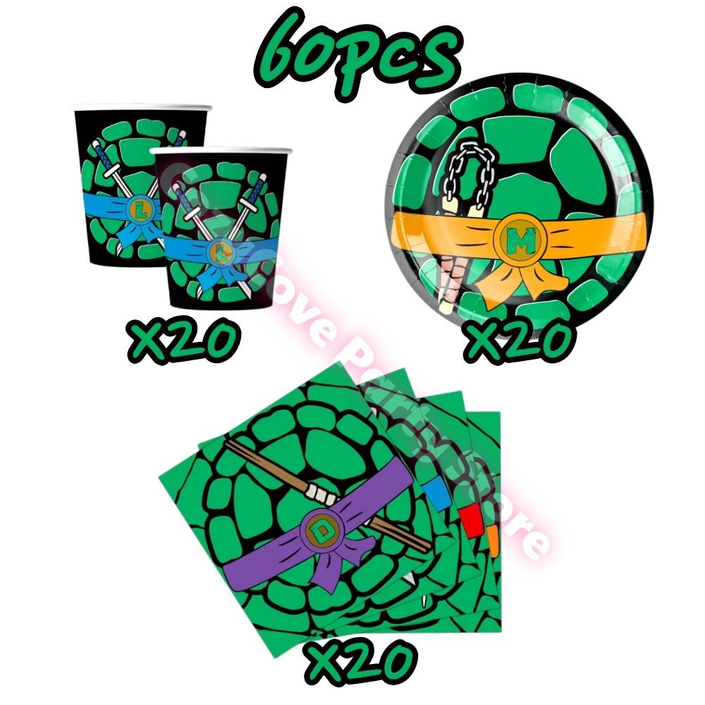 Cartoon Turtles Birthday Party Decoration Favors Cups Plates Stickers Bunting Flag Balloons For Kids Favors Baby Shower Supplies