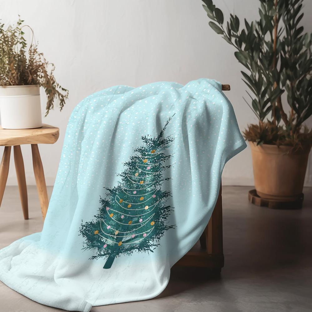 Tuniu Cute Christmas Tree Fleece Blanket Sofa Bed Room Throw Soft Warm Cozy Decorative