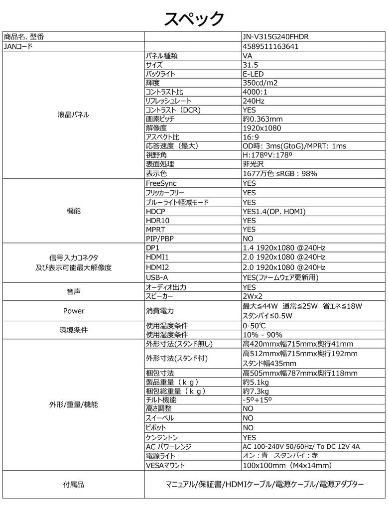 JAPANNEXT Inch Gaming Monitor 240Hz 1ms Full HD 1920x1080 Resolution VA Panel Display Light Viewing 31.5 (HDMI/DisplayPort/VESA compatible/Blue