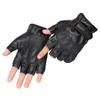 Leather Fingerless Gloves Cycling Men Women Fingerless Gloves Hard Knuckles Leather Cycling MTB Racing Riding Moto Gloves