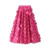 Tooxika Women's Half Length Skirt, Three-dimensional Decal Polka Dot Gauze Skirt, Large Swing Skirt