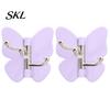 Rotating Wall Hooks Butterfly Adhesive Hooks, 3-Prong No-Drill Swivel Hangers, with No Tools Installation Hook Adjustable Angle Space-Saving Hook, for