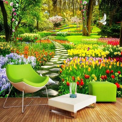 3d Природа Цветы Сад Тропа Фотообои Гостиная Спальня Домашний Декор Фон Настенная роспись