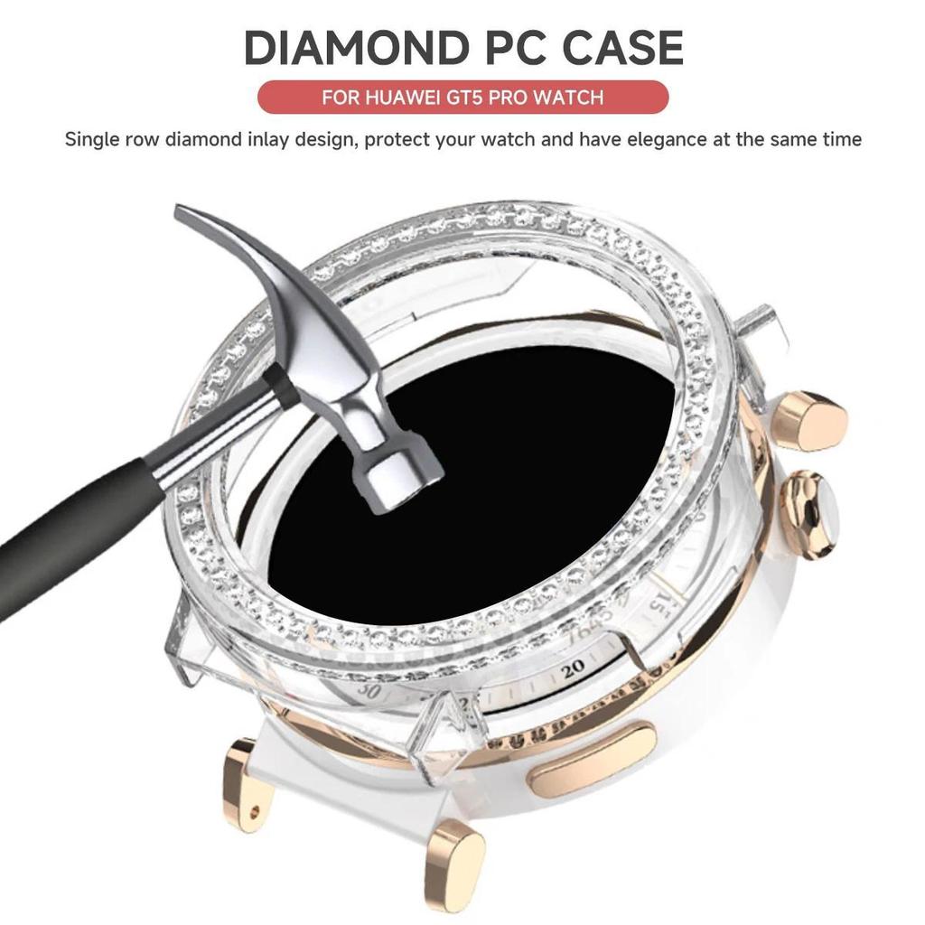 Bling PC Полый Чехол для Huawei Watch GT 5 4 41мм /5 Pro 42мм Крышка Скин Samrt Ремешок Алмазный Кристалл Бампер Защитник GT5 GT4