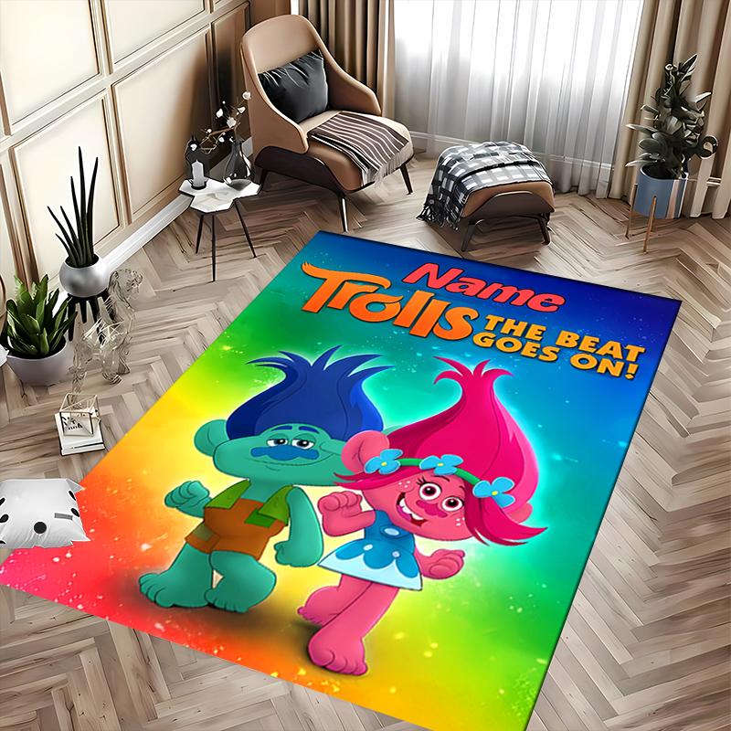 Custom personalization Trolls Area Rug - Perfect For Kitchen, Bathroom,Laundry Room Decor Large Size Available,Gift All Seasons