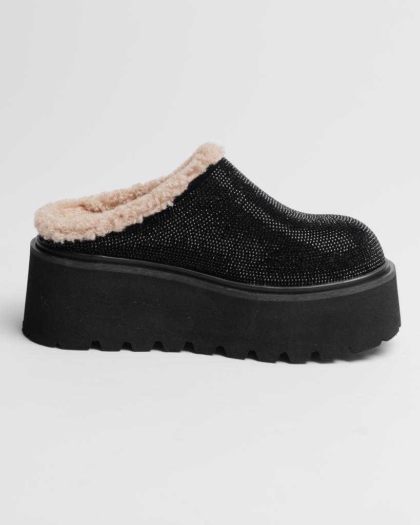 Platform Uggs with Rhinestones Suny Liana 53500 36 Black Suede Wool