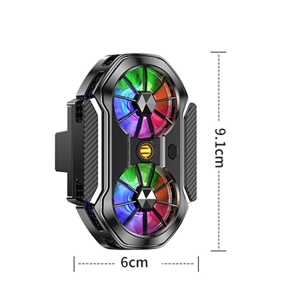 FS06 Охлаждающий вентилятор для мобильного телефона с зажимом сзади, два вентилятора, цифровой дисплей, три скорости, регулируемые с универсальным колесом для прямой трансляции