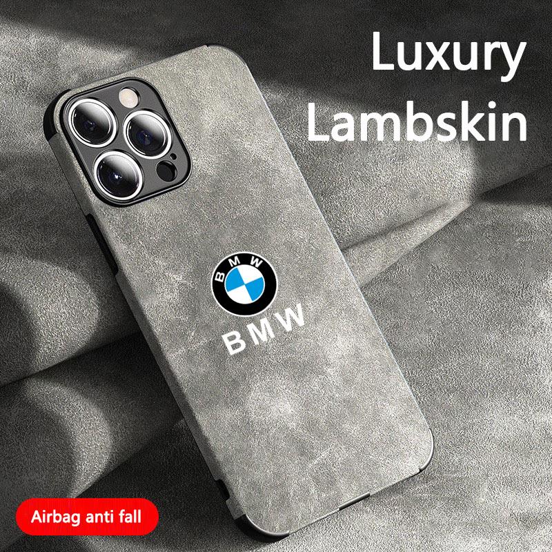 FNBA6 B-BMW-B LOGO Suede All-inclusive Phone Case Protector Cover For BMW for iPhone 11 12 13 14 15 16 17Pro X XR XS Max Mini 7 8 Plus