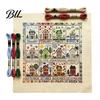 Handcrafted Home Wall Hanging 12-Month Cross Stitch Kit, DIY Four Seasons Embroidery Seasonal Easy Pattern for Novice Stamped Stitching Craft