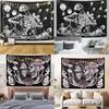 Black and White Wall Art Aesthetic Home Tapestry Gothic Skull Psychedelic Hippie Mushroom