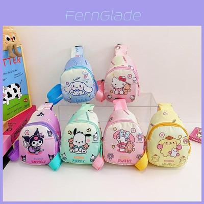 Детская холщовая сумка через плечо Hello Kitty с мультяшным рисунком, легкая, для дошкольников