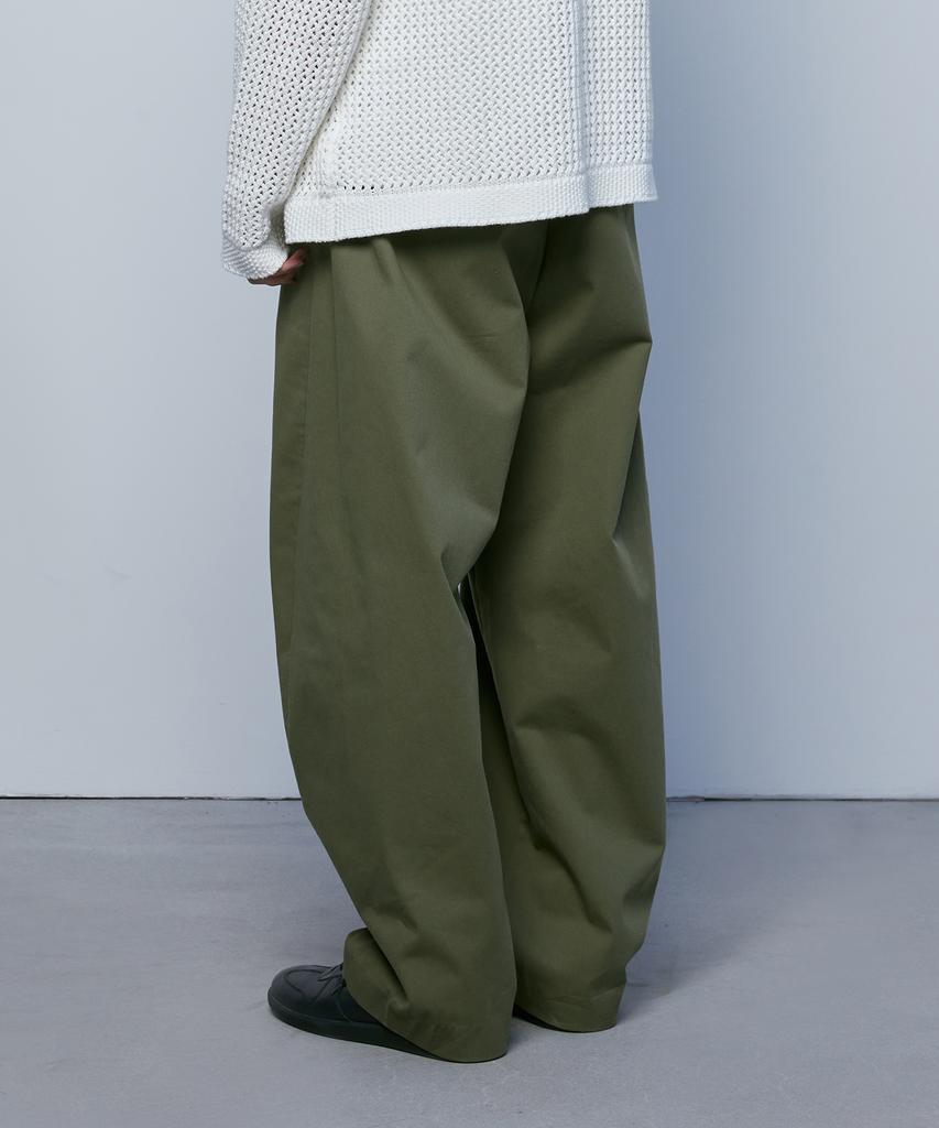 KNITTED Cotton Wide Cut Pants Khaki