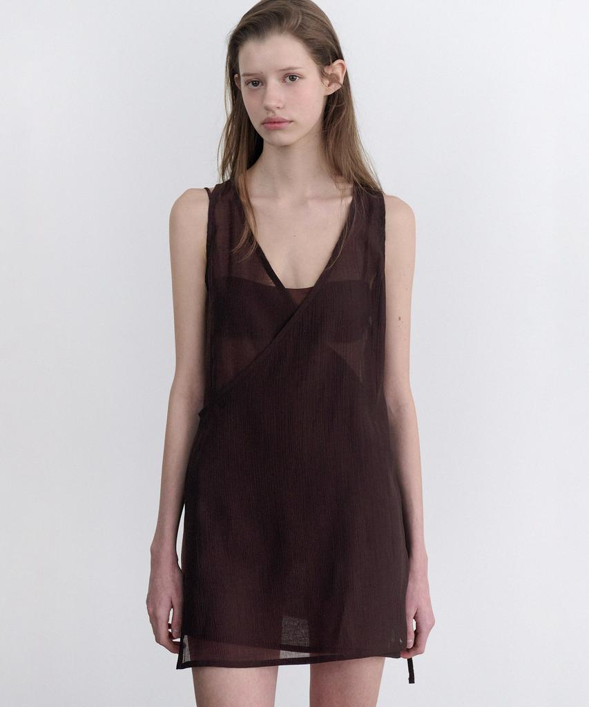Annies Scarf Layered Dress (Brown)