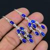 Natural Lapis Lazuli Gemstone Earrings Solid 925 Sterling Silver Handmade Drop Dangle Earrings Jewelry Valentine's Day Gift For Loved Ones