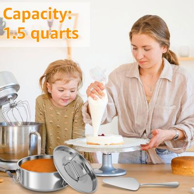 Форма для выпечки флана 7,5 дюйма для Fast Pot 6QT-8QT, из нержавеющей стали, для выпечки тортов, флан-мейкер, форма для флана 1,5QT, круглая, инструмент для выпечки шоколада