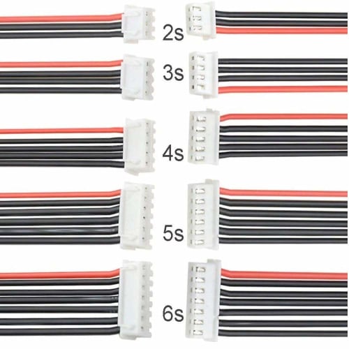 Yiqigou 10 PCS 15cm JST-XH 2S 3S 4S 5S 6S Balance Plug Male Busbar Extension Wire Cable JST-XH Connector Adapter Wire Balance Lead Extension Cable Cor