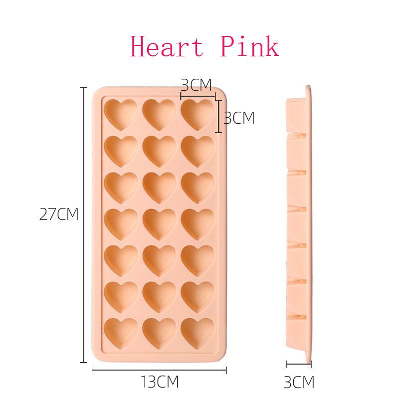 Silicone Ice Trays for Freezer, 21 PCS Ice Cube Tray with Lid, Lovely Heart Ice Cube Mold For Chilling Drinks Ice Maker Molds