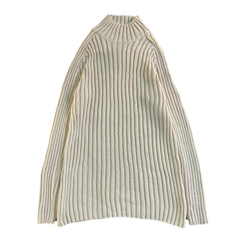 Унисекс свитер с высоким воротником в гонконгском стиле для зимы: Универсальный пуловер в стиле Харадзюку.