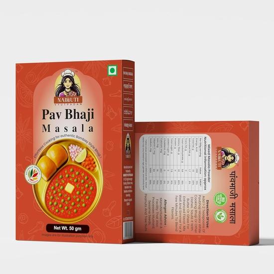 Nairuti Vyutpadan Pav Bhaji Masala 50g | Authentic Mumbai-Style Pavbhaji Spice Mix | Rich Aroma | Pure & Preservative-Free