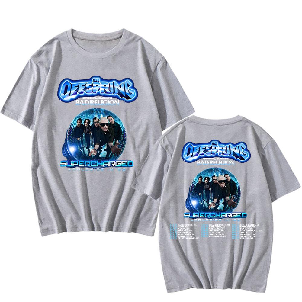The Offspring SUPERCHARGE Мировой Тур 2026 Футболки Хлопок Короткий Рукав Повседневная Футболка Графическая Печать Одежда