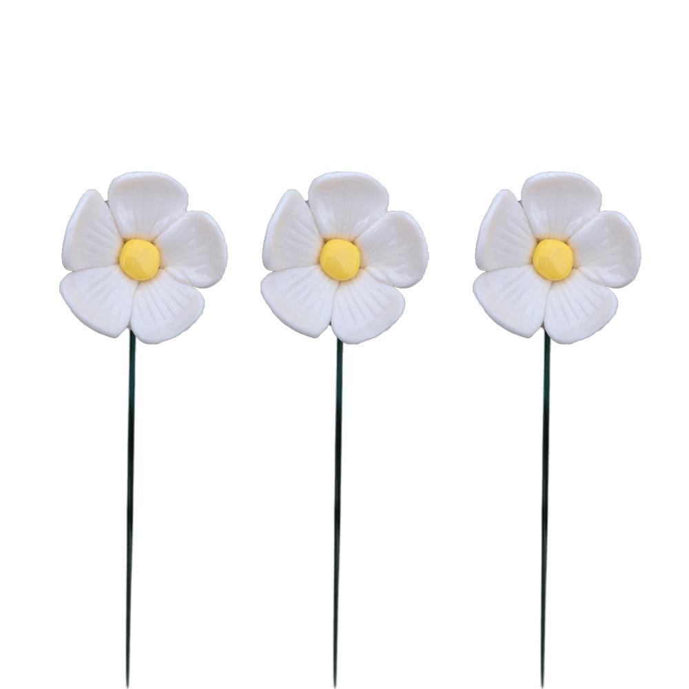 3pcs Colorful Bee Butterfly Water Dispenser Ceramic Bee Watering Station Artificial Flower Office