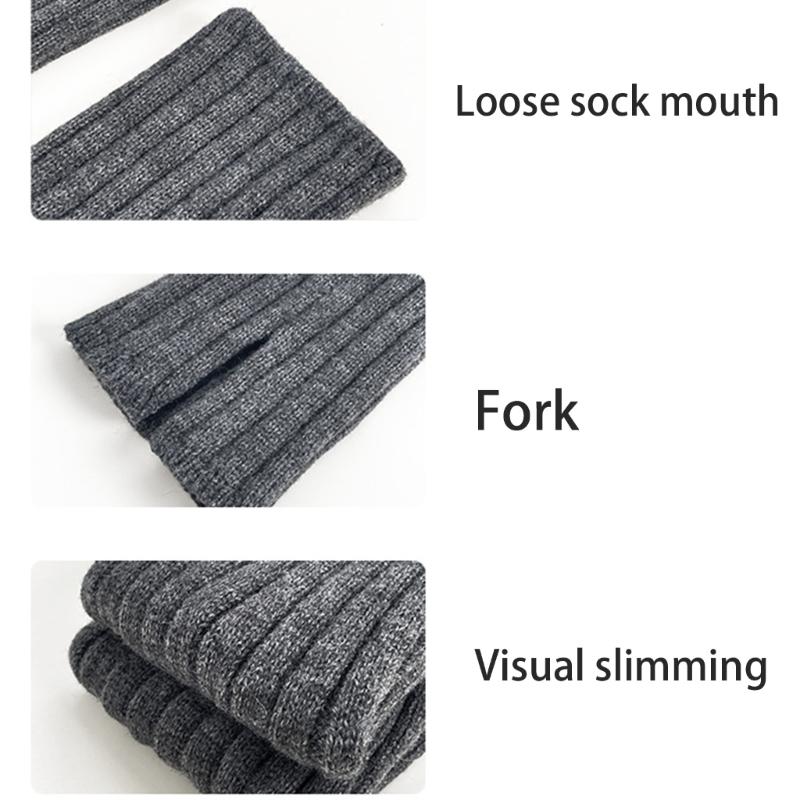 Ribbed Knitted Long Socks Knit Leg Warmers for Girl Women High Elastic Stockings Winter Loose Socks Stylish Accessories
