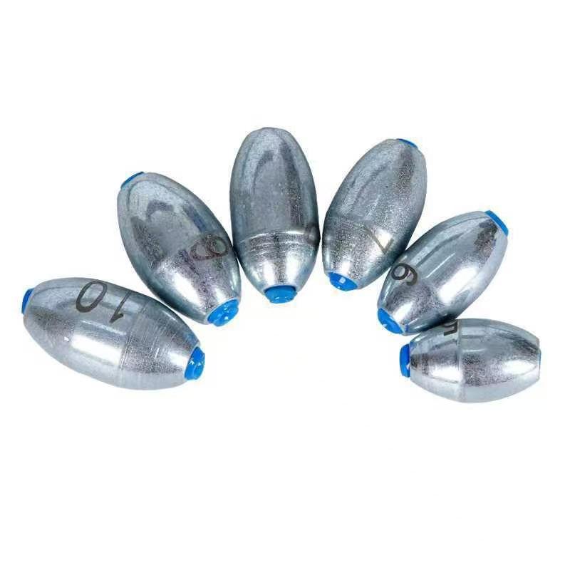 Гальванизированный рыболовный грузило из углеродистой стали в форме оливки с пластиковым сердечником