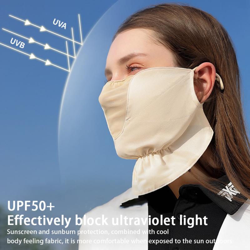 Женская солнцезащитная маска, дышащая анти-УФ-маска для вождения, маска для лица, шарф с регулируемой регулировкой