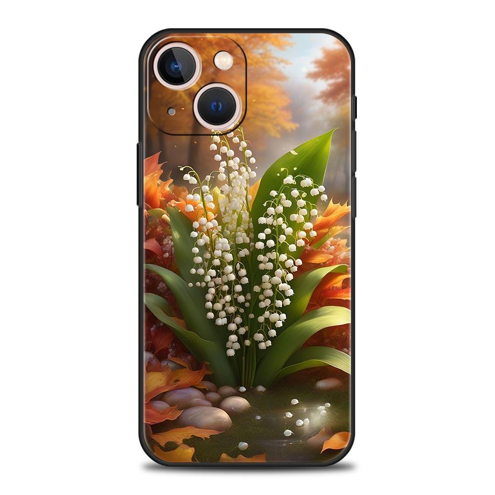 Lily Of The Valley Clear Floral Phone Case Cover for iPhone 17 16 15 14 13 12 11 Pro Max 17 Air Plus Shockproof Soft TPU Shell