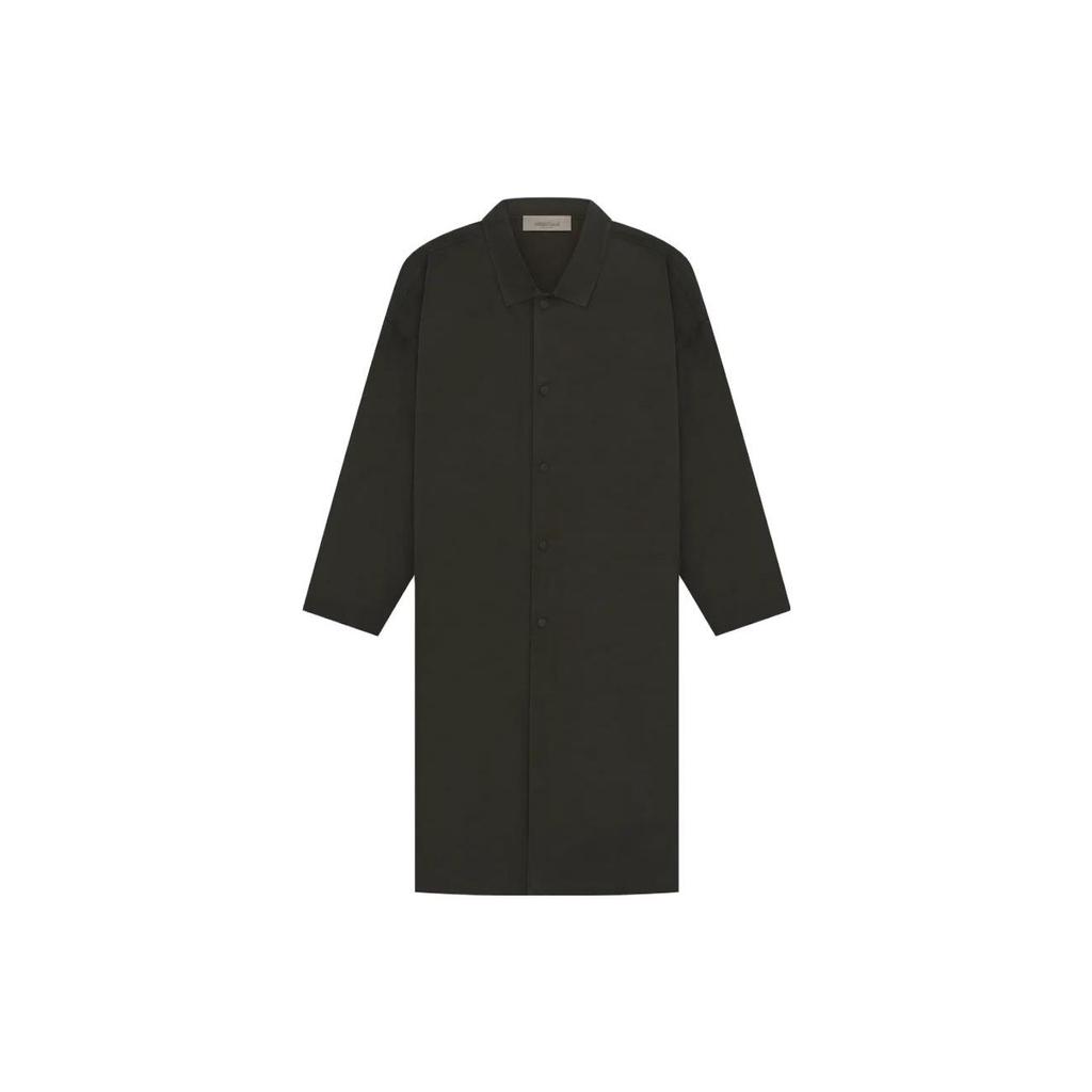 Fear of God Essentials SS23 Длинное пальто Мужская верхняя одежда Черный FOG-SS23-049