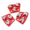 3Pcs Diamond Grinding Shoes Trapezoid Concrete Aggreesive Cutting 3 Arrow Teeth Red 30#