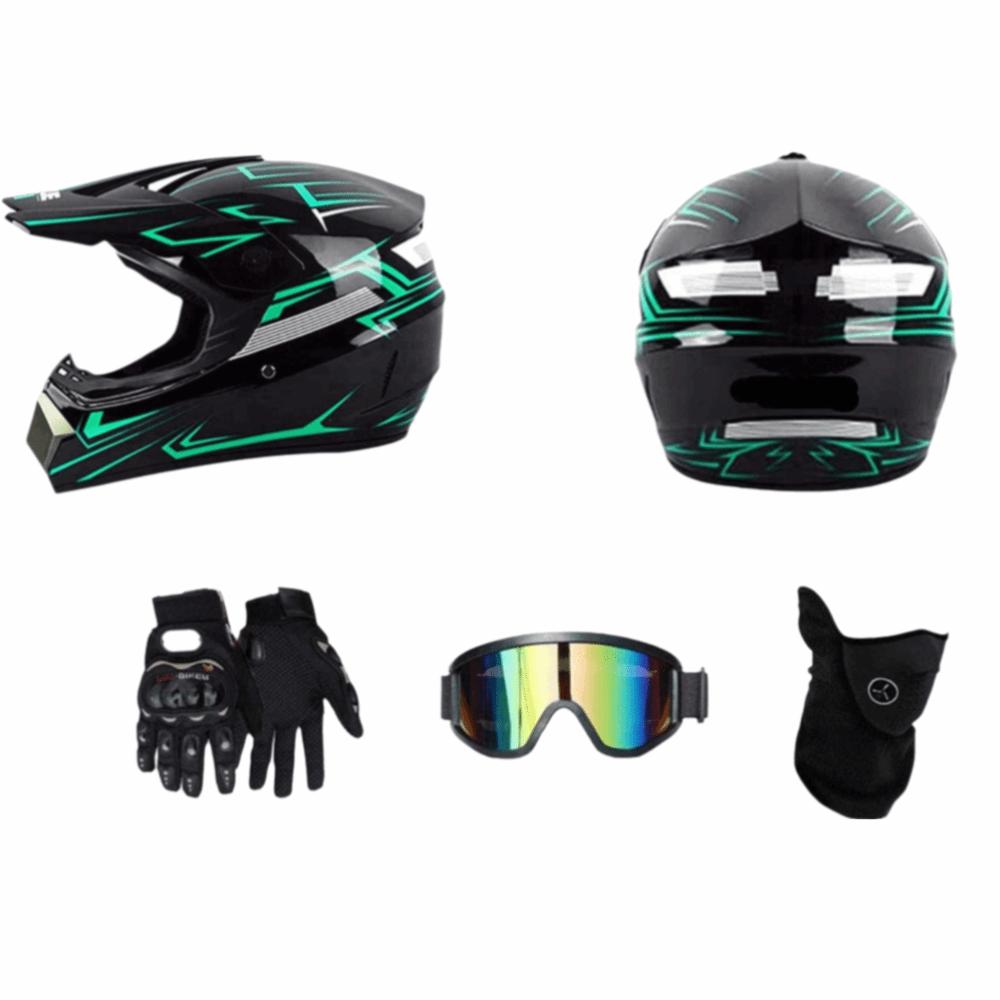 4 Pcs DOT Approved Motocross Helmet ABS MTB Helmet Comfortable Off Road Helmet Unisex