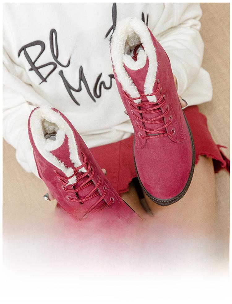 Зимние хиты продаж женские зимние ботинки большого размера: Теплые, короткие, на плоском каблуке, хлопковые туфли в корейском стиле