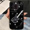 Модный черный чехол для телефона со звездами и гитарой для iPhone 16 16E 15 14 13 11 12 Pro Max X XR XS Max SE2022 7 8 Plus Ударопрочный мягкий чехол