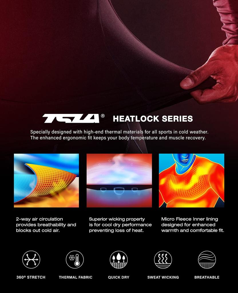 Спортивная длинная 2-х предметная быстросохнущая компрессионная флисовая спортивная одежда для бега, холодной зимы, внутренняя термоодежда для холодной погоды [Tesla]
