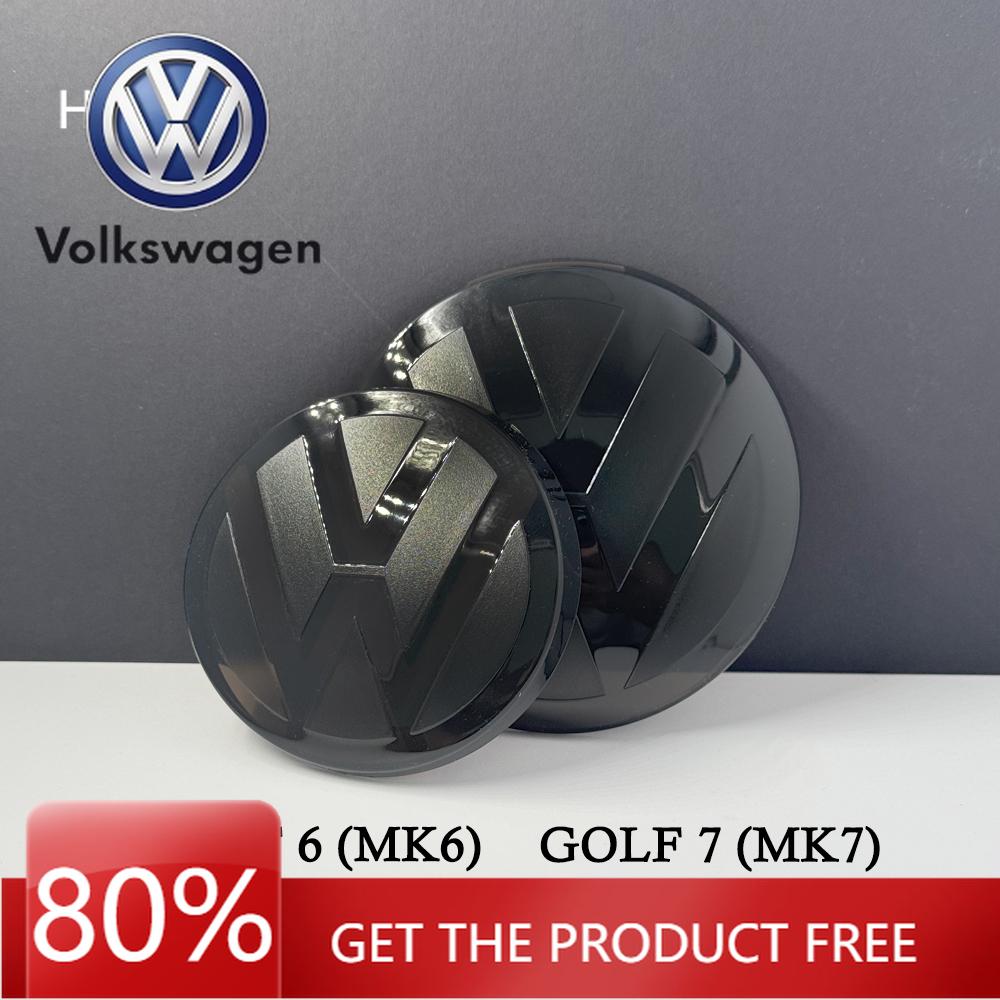 For VOLKSWAGEN VW 2pcs Front and Rear Emblem For VW Golf 6/Golf 7/Golf 7.5/Golf 8 Not Affect ACC Modified Black Label Flat Mirro