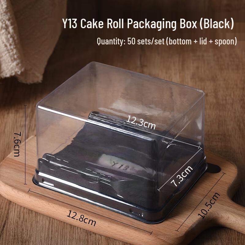 Прозрачная коробка для упаковки рулета с вилкой