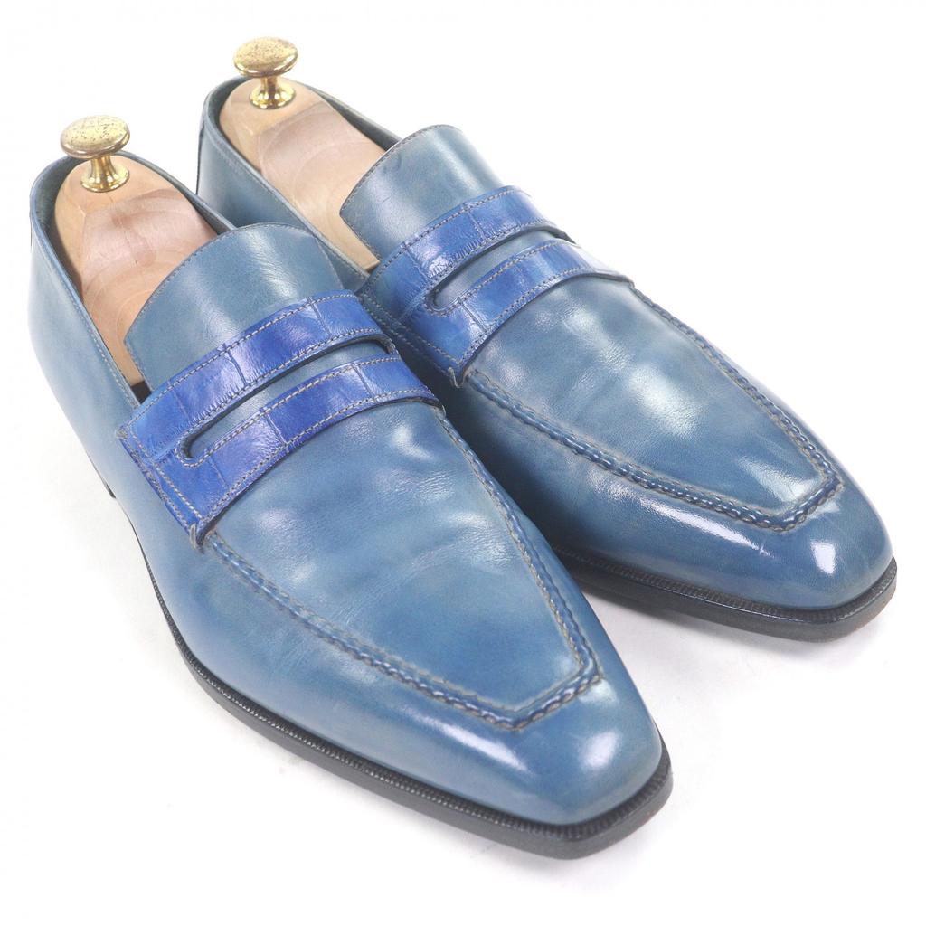 Great Berluti loafers Andy 50th anniversary model blue Patine leather Used