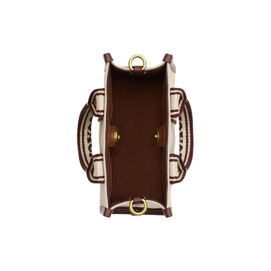 Coach Смит 16 Сумка-тоут из холста и тонкой телячьей кожи с многофункциональным карманом и застежкой-кнопкой, Сумка для покупок, Сумка через плечо, Мини-сумка CS618-IMNAM