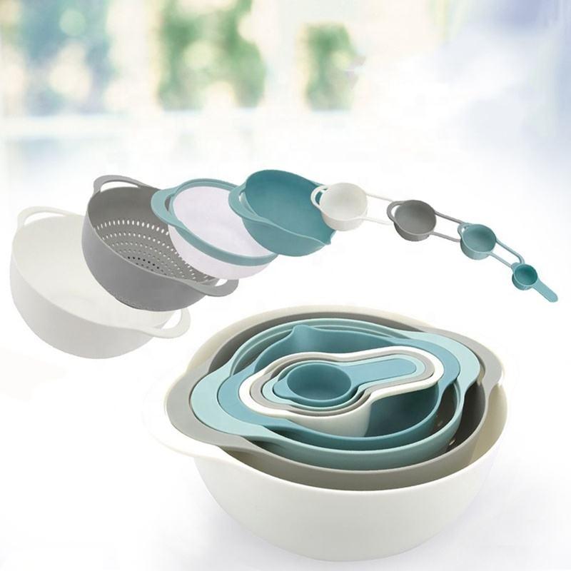 Popular Measuring Cup Baking Set 8-PACK Kitchen Measuring Tools Plastic Handles Measuring Cups and Spoons Set Baking Tools