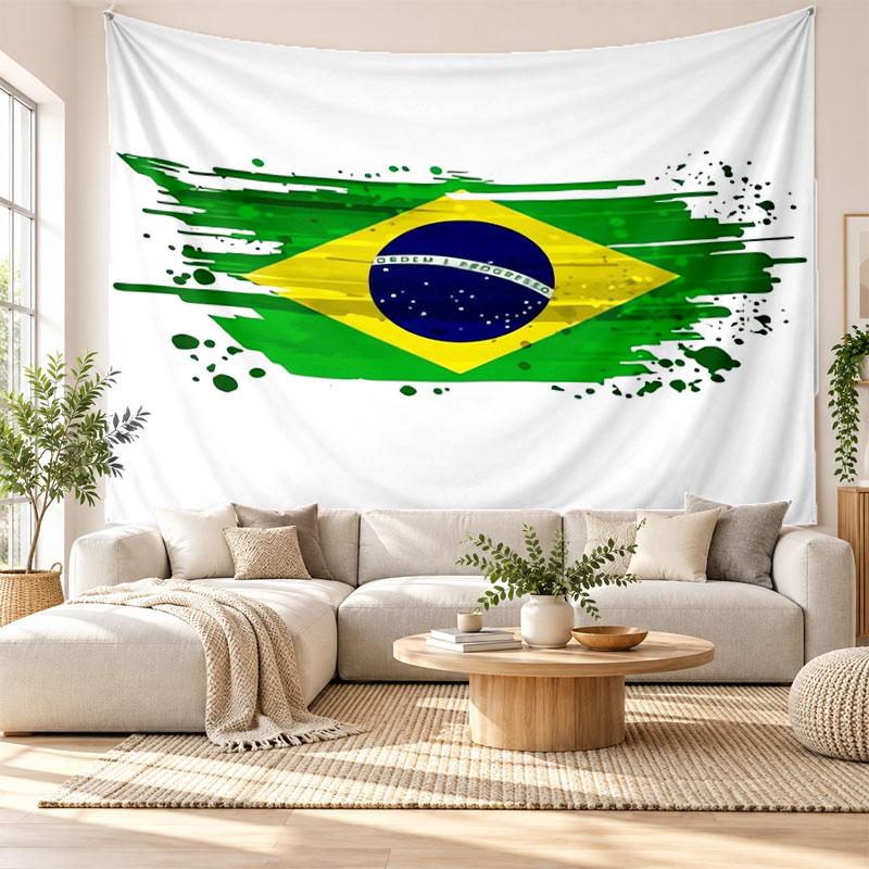 Brazil national football team Wall Tapestry, Soft Fabric Wall Hanging, Decorative Backdrop For Bedroom Home Wall Art