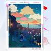 5D Diy Diamond Painting Japanese Anime Building Scene Fantasy Full Rhinestone Mosaic Embroidery Cross Stitch Kit Home Decor Gift