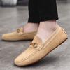 Модные мужские туфли для вождения из нубука, мужские весенние кожаные лоферы, мужская повседневная обувь, мокасины, мужские туфли без застежек, модная мужская обувь, размер 38-44