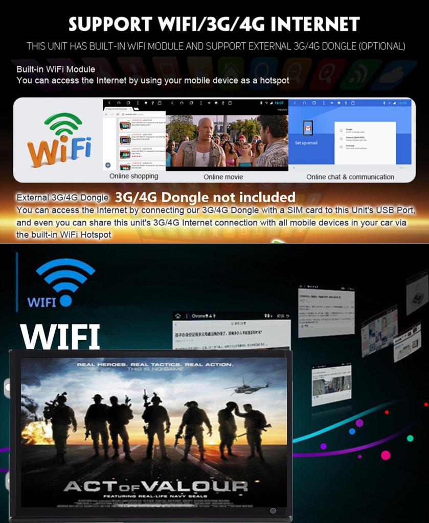 13.3 Inch Car Headrest Monitor Android 11 Player 4+64GB Bluetooth Mirror Link TV