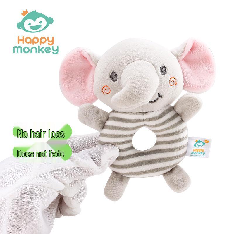 СЧАСТЛИВАЯ ОБЕЗЬЯНКА Детская плюшевая погремушка-палочка – Развивающая и портативная игрушка для детей 0-1 года