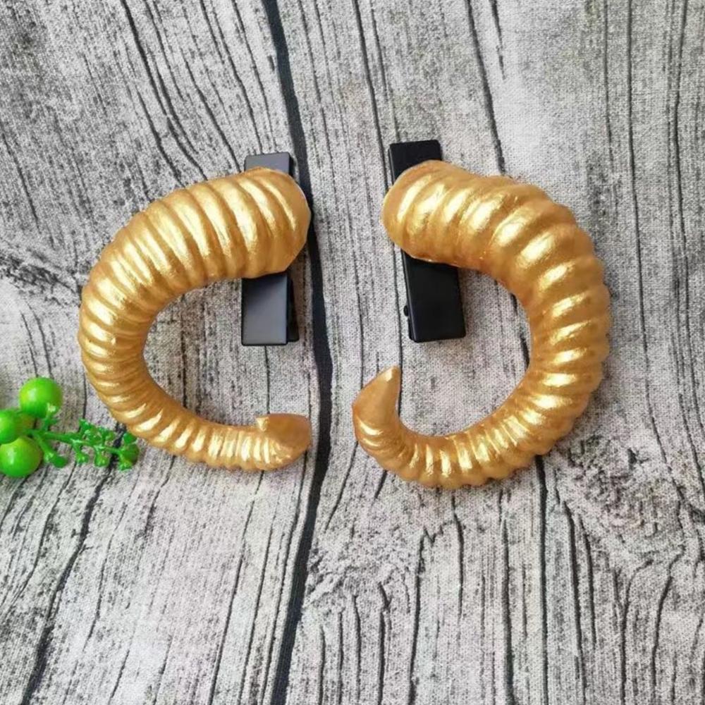 Рога барана Форма Рога дьявола Повязка на голову Черный Готический стиль Готический Косплей Костюм Хэллоуин Вечеринка