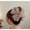 New Mesh Bow Grip Clip Female Ponytail Braid Hair Claw Clip Elegant Girl Hair Clip Hair Accessories Gift Headdress